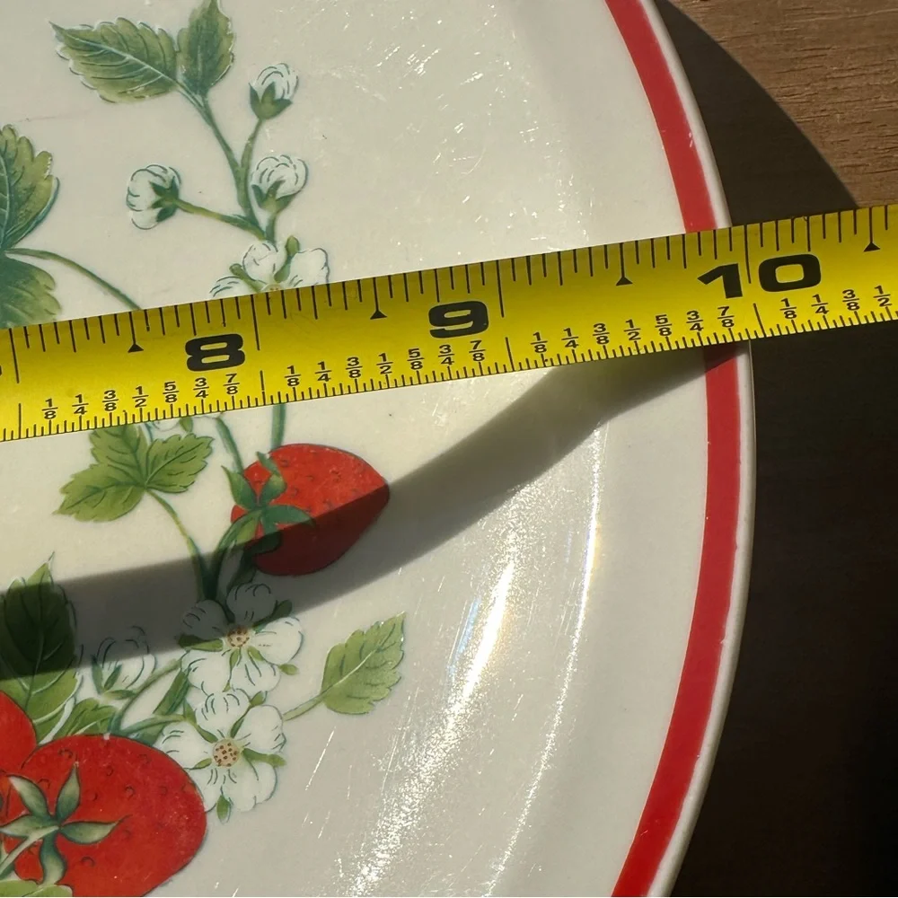 Vintage strawberry scape , dinner plate